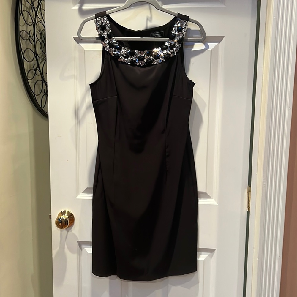 Collection Black Party Dress with fancy decorative beads. Size 12